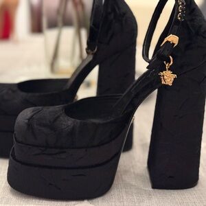 Versace Black Platform Shoes
